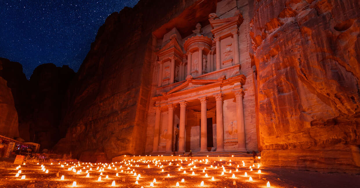 Petra at night, Jordan